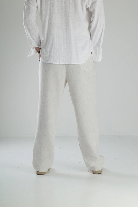Peskun Linen Baggy Pants - Beige