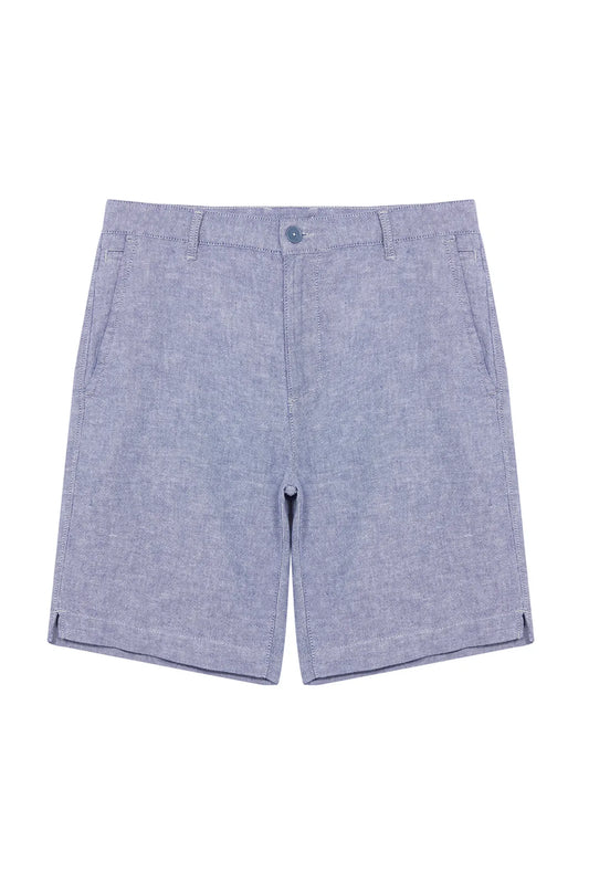 Blue Linen Woven Regular Fit Shorts