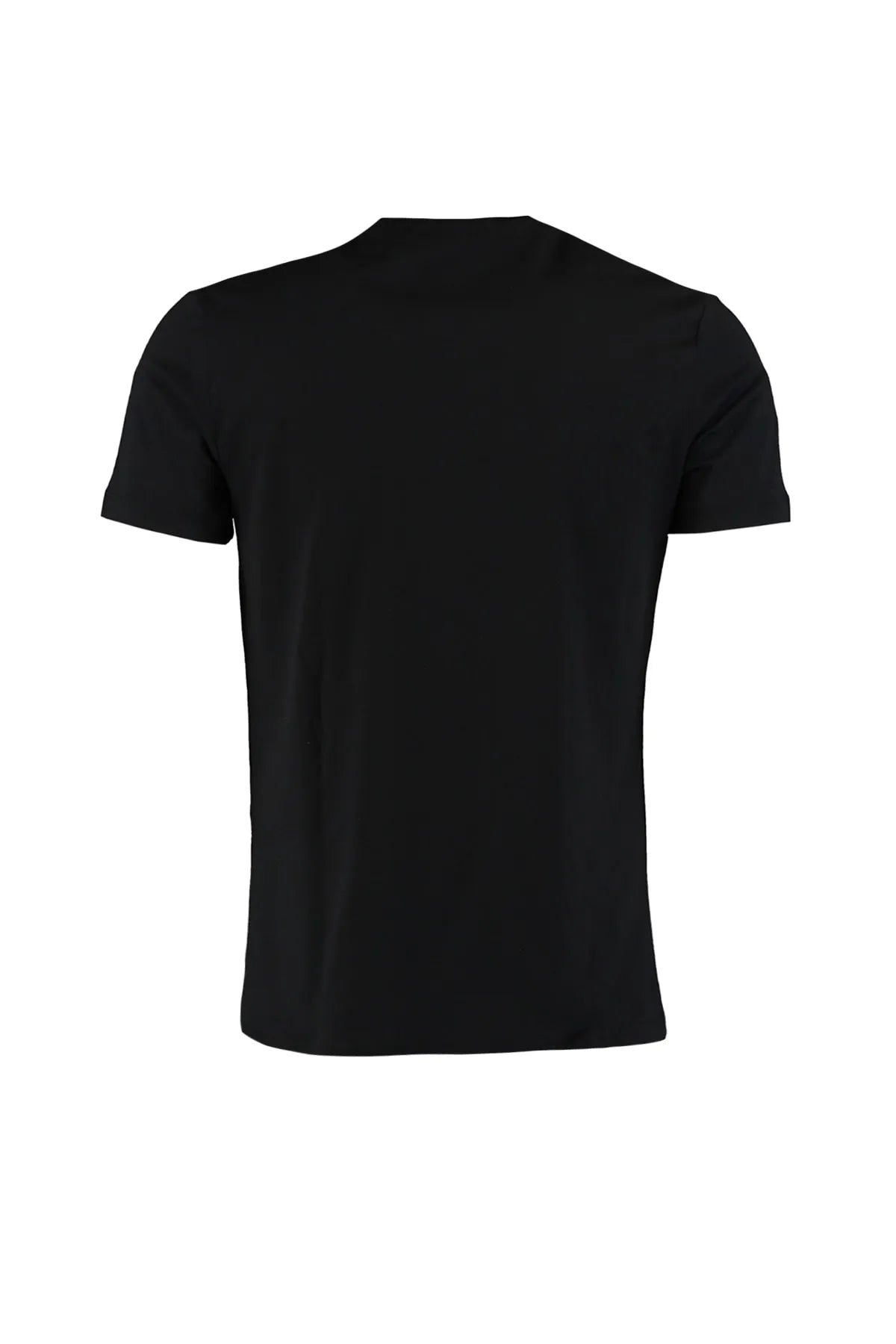 Black V-Neck Slim Fit Basic T-Shirt - 100% Cotton, Short Sleeve