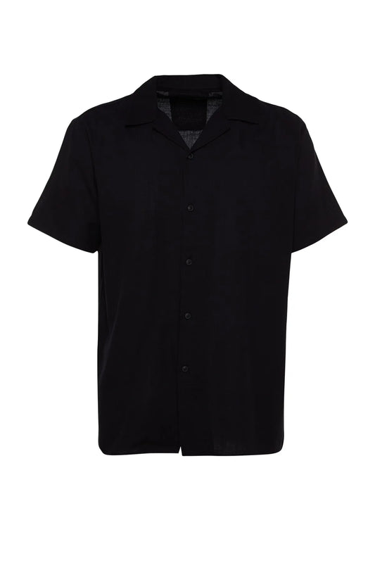 Black Relaxed Fit Short Sleeve Shirt