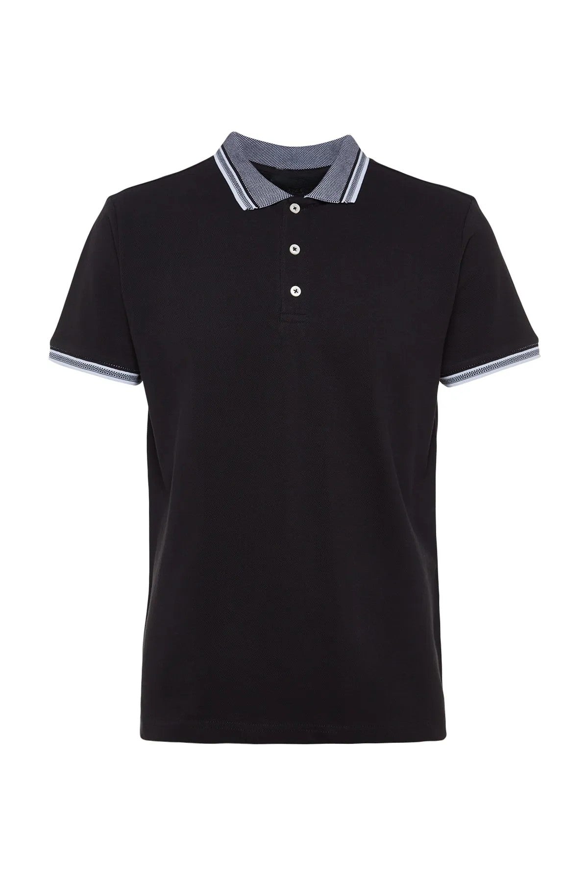 Black Polo Neck Slim Fit T-shirt