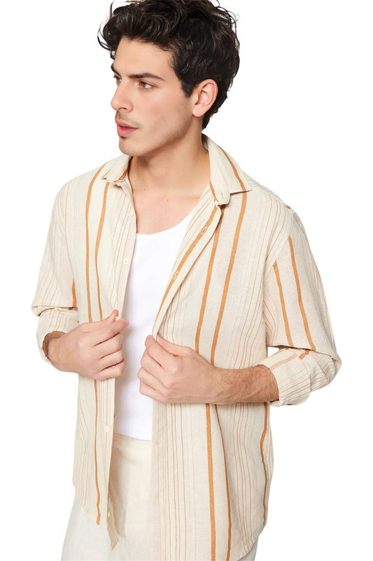 Camel Stripe Shirt - Regular Fit