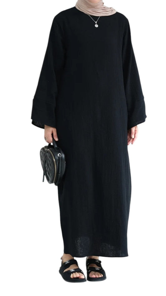 عباية عصرية بقصّة مستقيمة - قطن ١٠٠٪