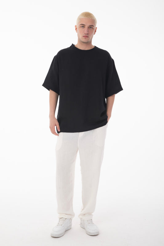 Oversized Muslin T-Shirt-Black