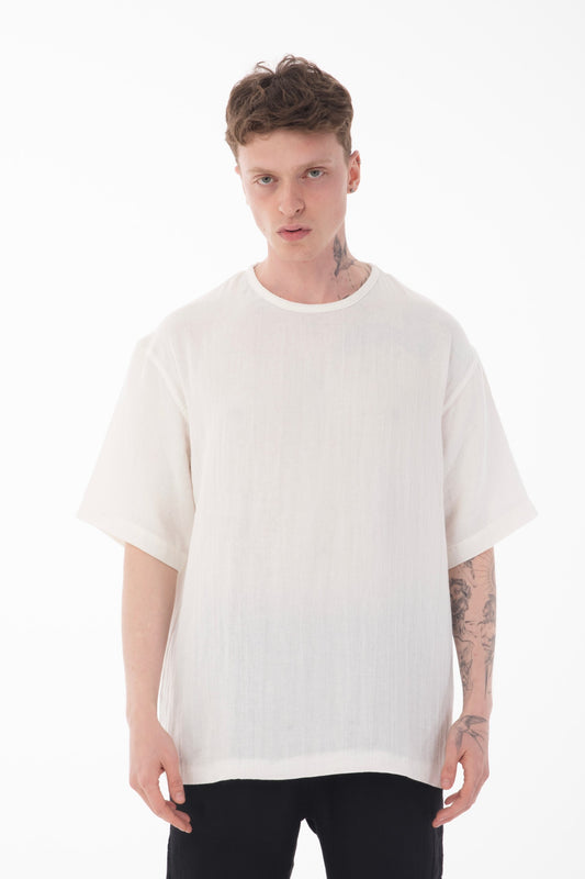 Oversized Muslin T-Shirt-White