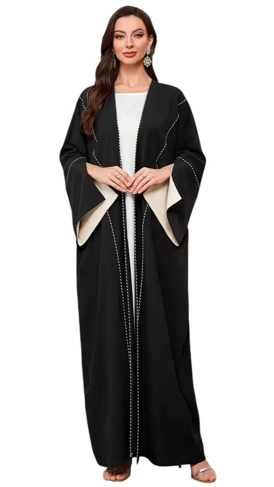 Elegant Long Abaya with Batwing Sleeves