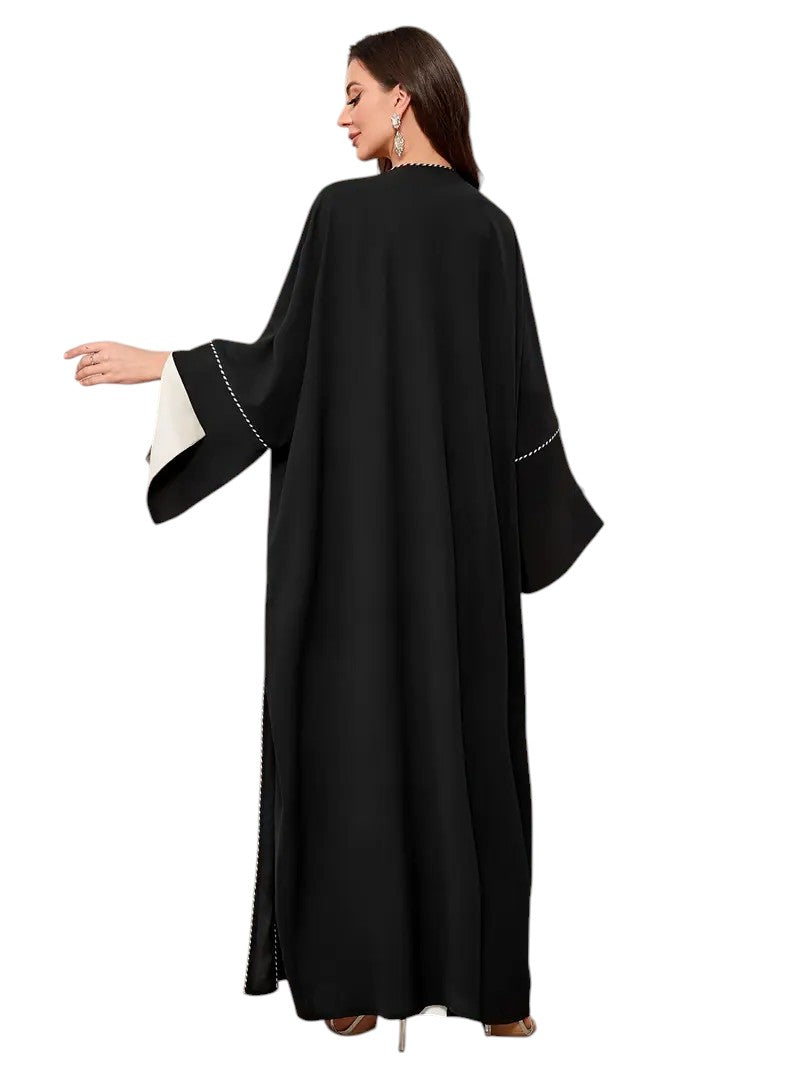 Elegant Long Abaya with Batwing Sleeves