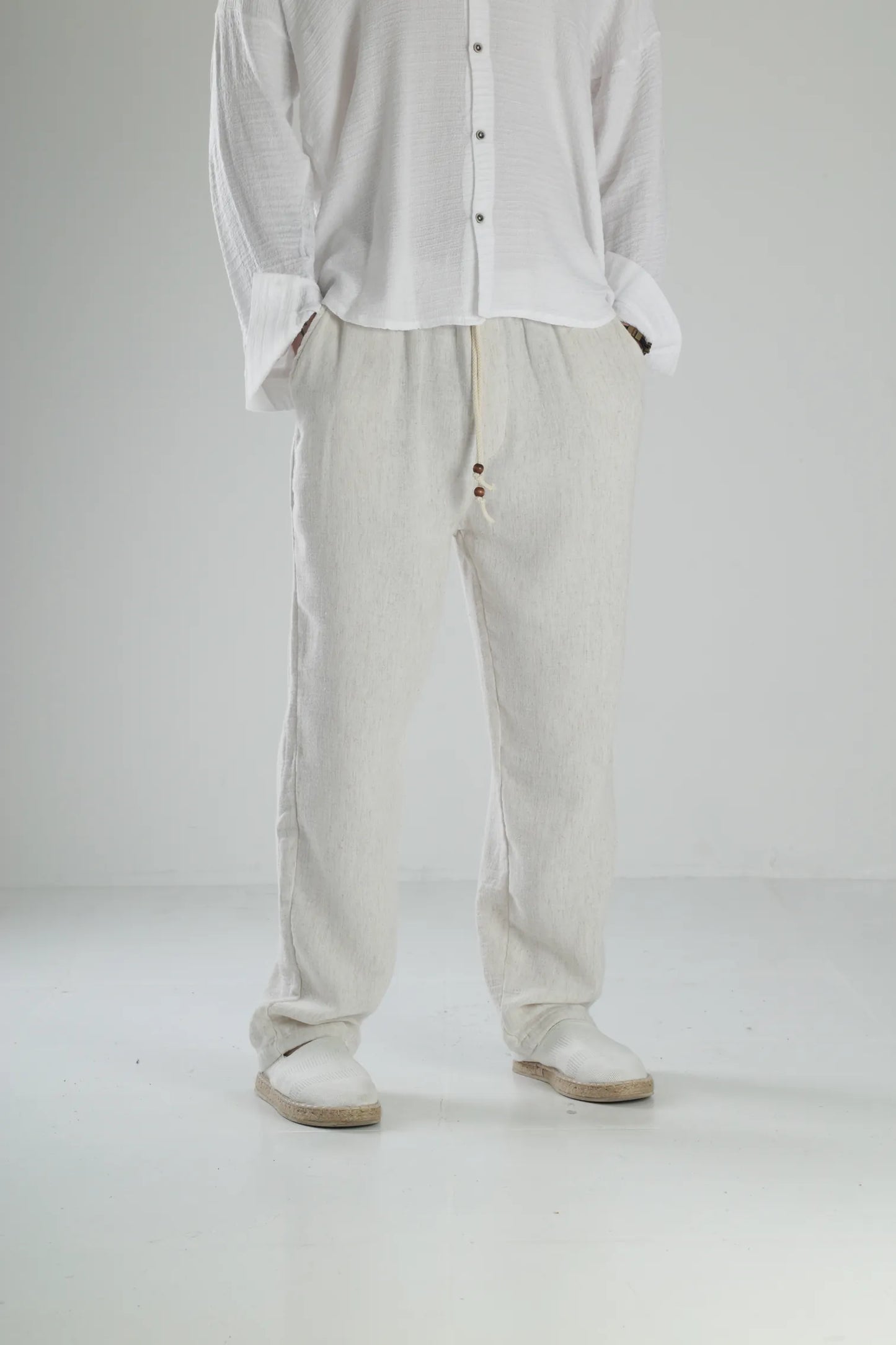 Peskun Linen Baggy Pants - Beige