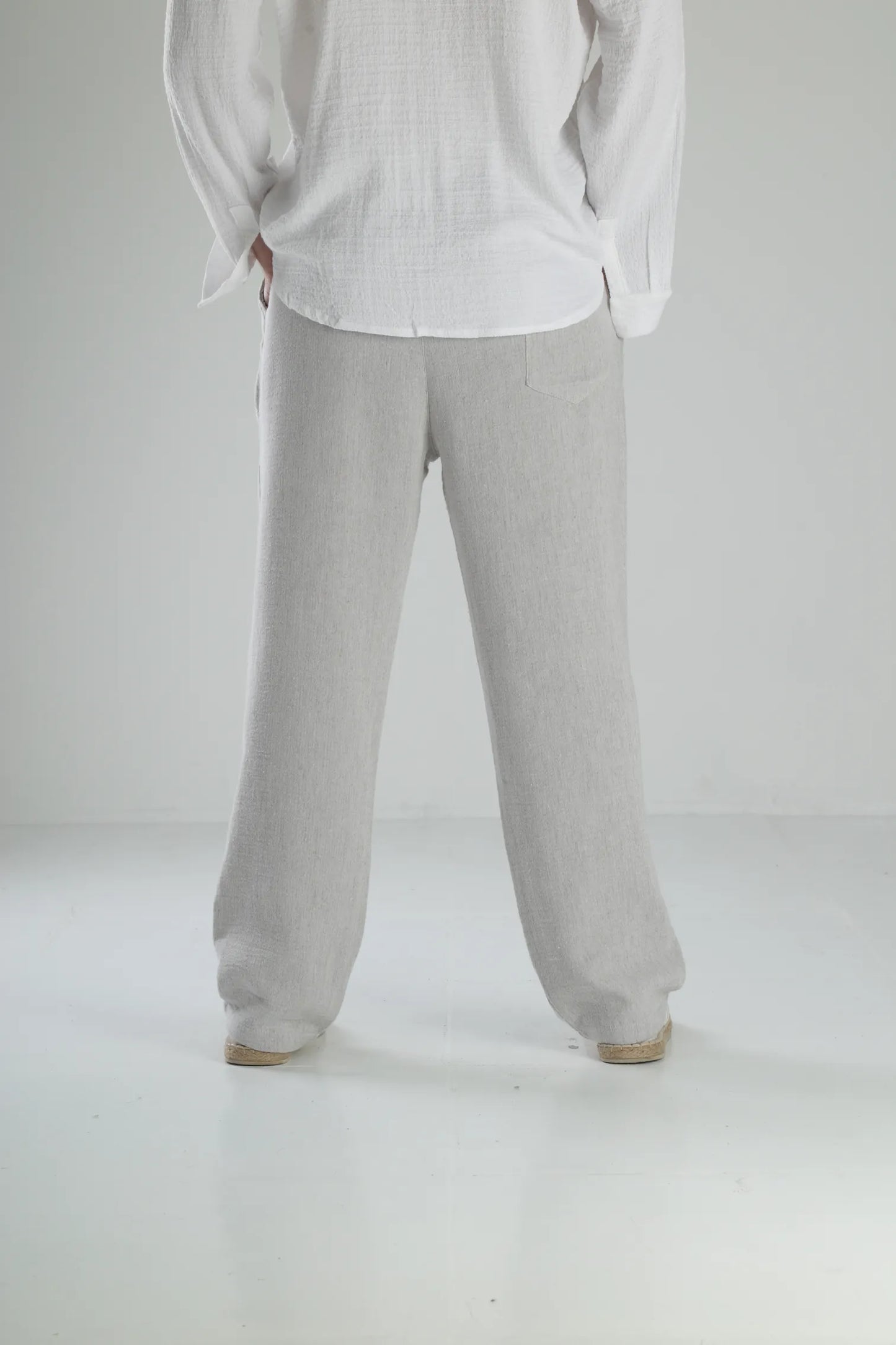 Peskun Linen Baggy Pants - Gray