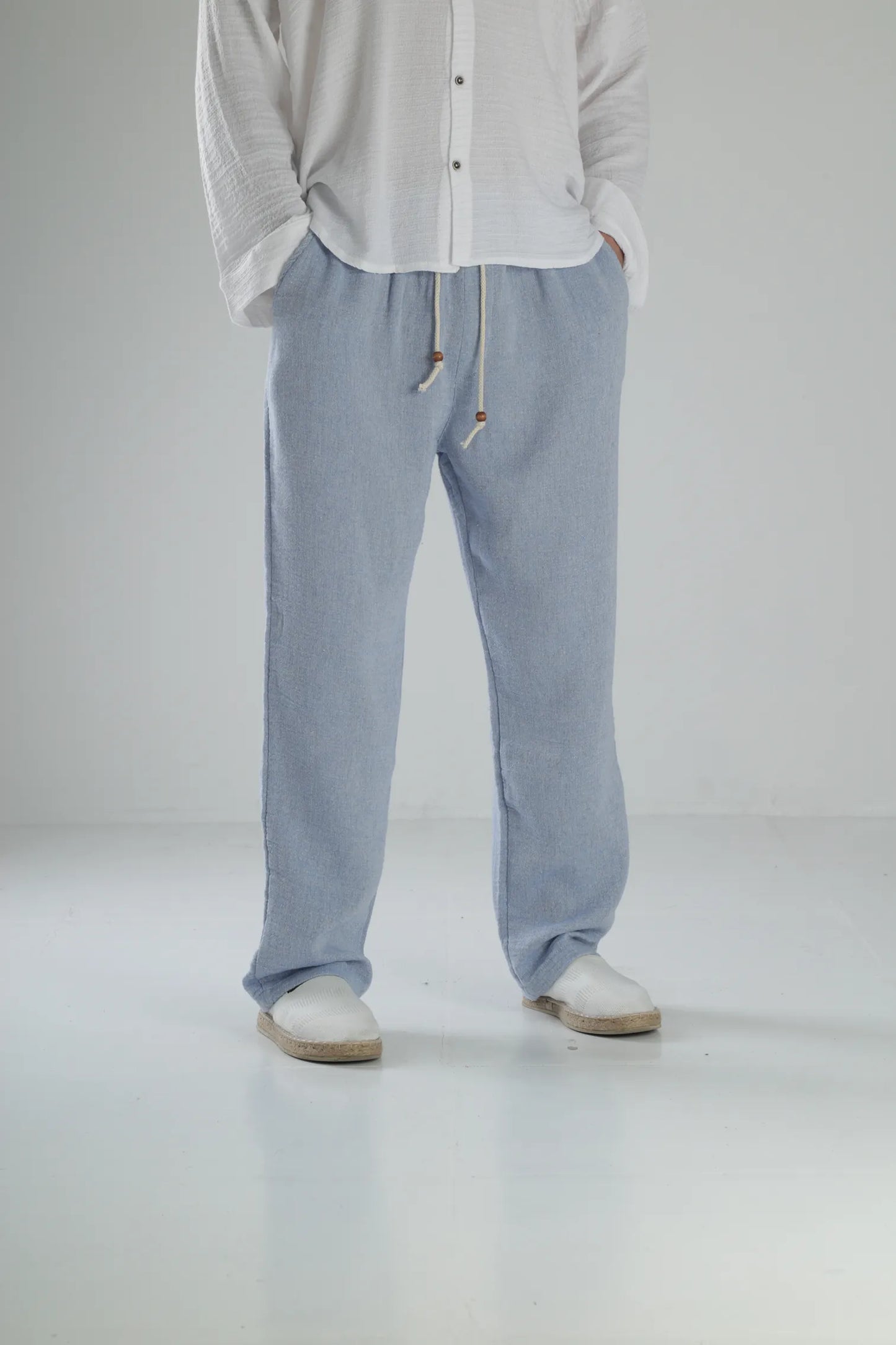 Peskun Linen Baggy Pants - Blue