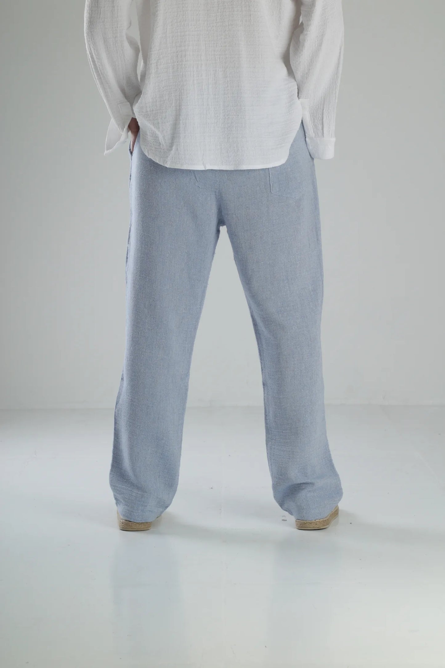 Peskun Linen Baggy Pants - Blue