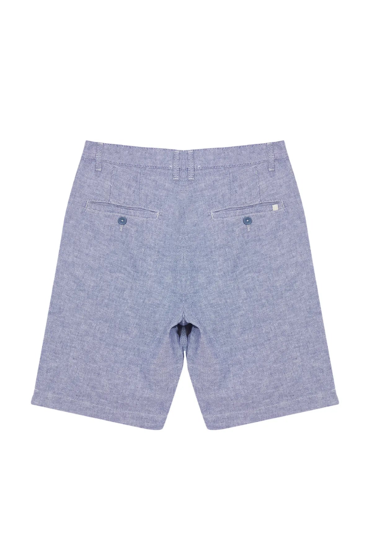 Blue Linen Woven Regular Fit Shorts