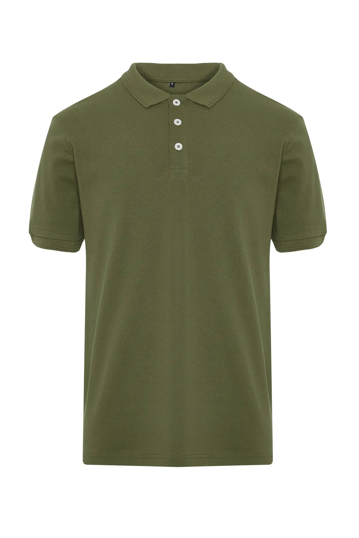SLN Khaki Polo Neck Slim Fit Short Sleeve T-shirt