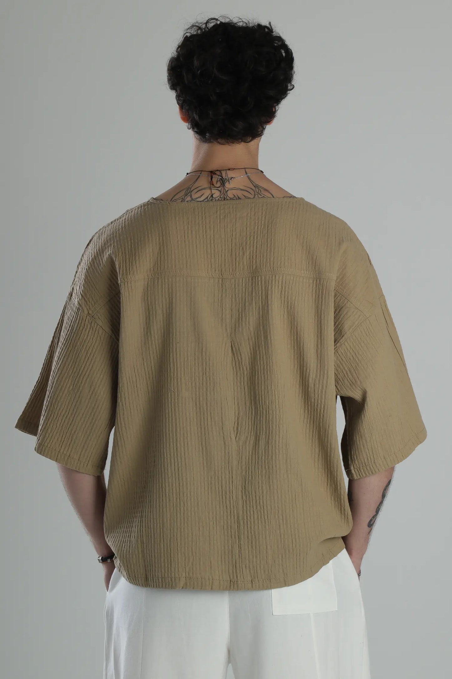Boho Harem Muslin T-Shirt - Brown