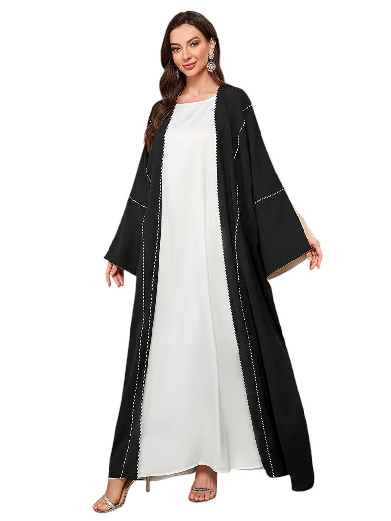 Elegant Long Abaya with Batwing Sleeves
