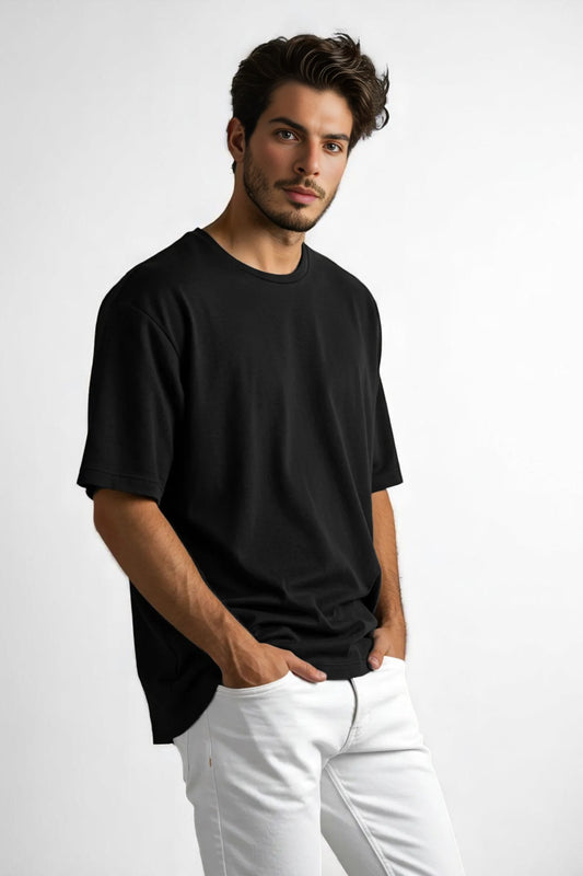 Oversize Black Cotton T-Shirt