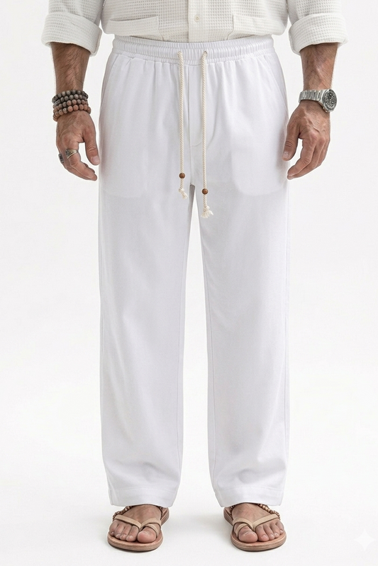 Aroga Loose Fit Baggy Pants - White