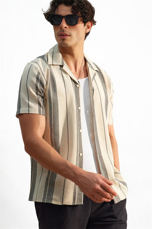 Black Striped Shirt - Regular Fit
