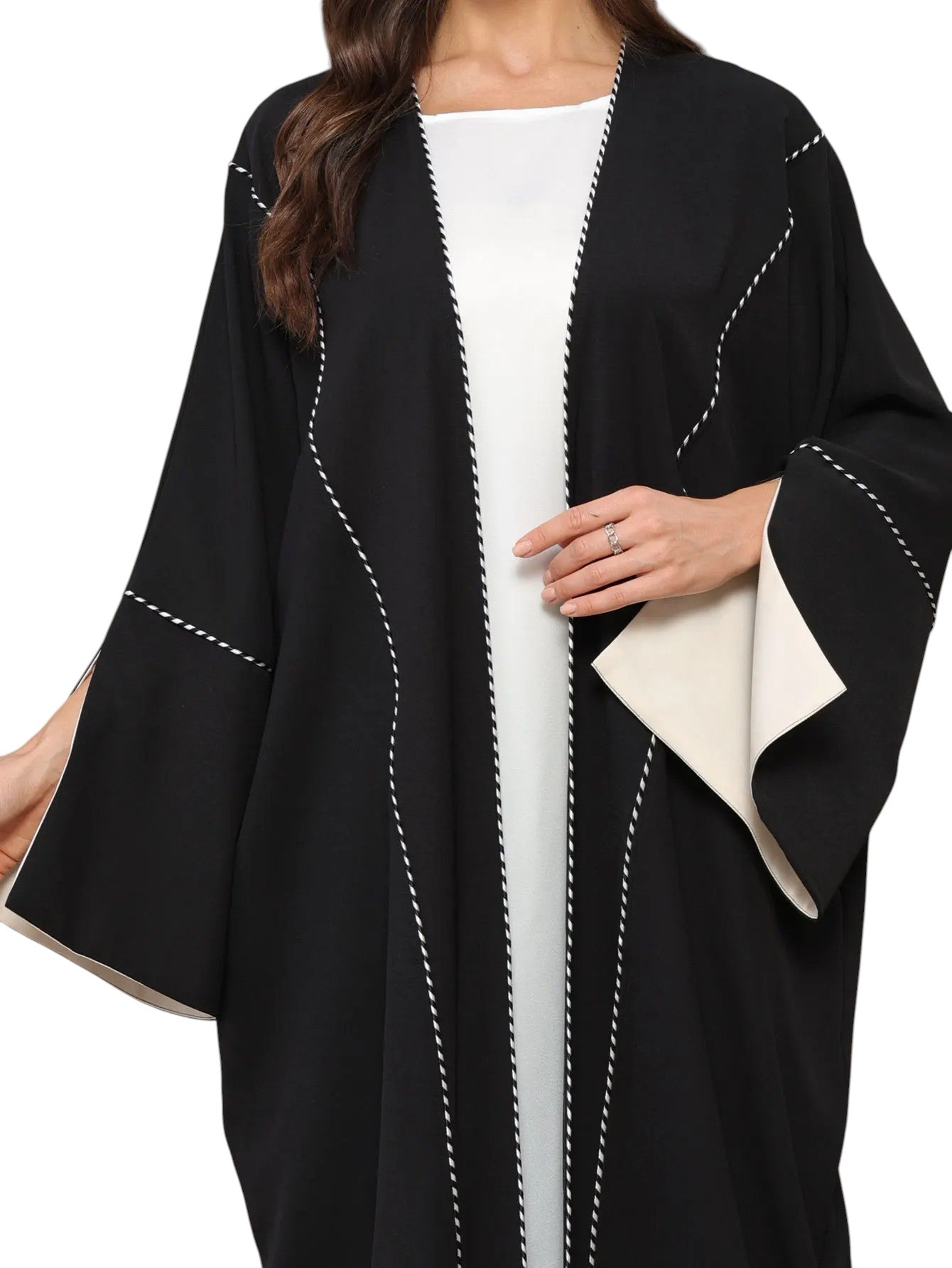 Elegant Long Abaya with Batwing Sleeves