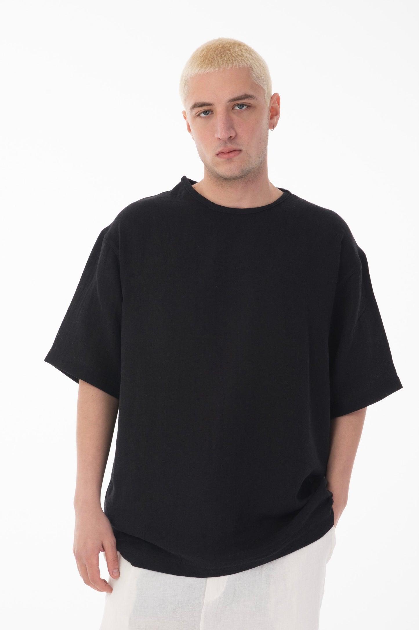 Oversized Muslin T-Shirt-Black
