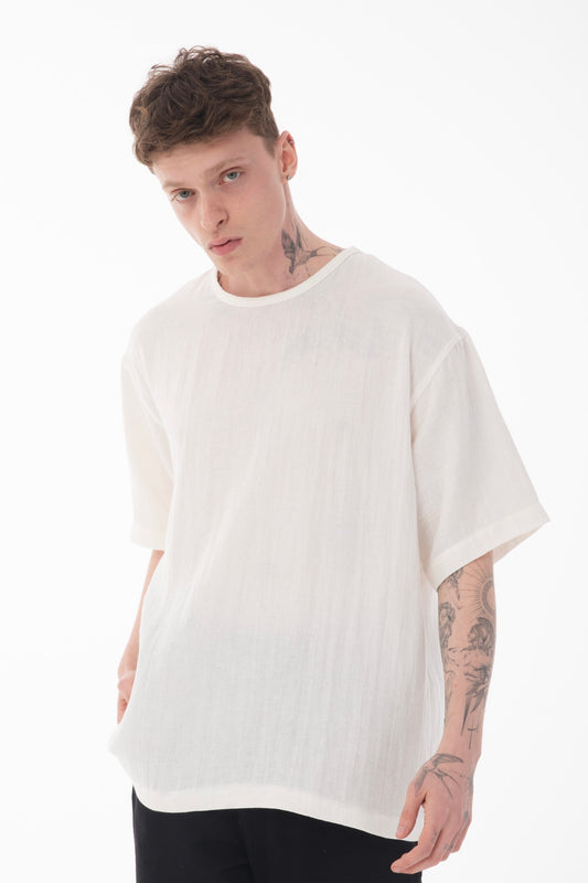 Oversized Muslin T-Shirt-White