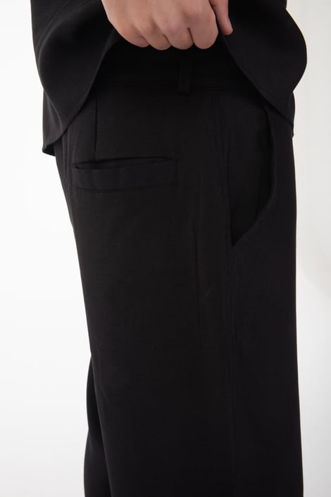 Short Sleeve Shirt Zippered Pants Set-Black