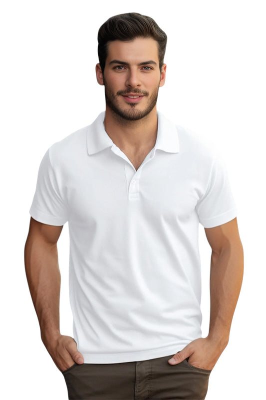 Slim/Narrow Cut Collar Striped Cotton Polo Collar T-Shirt
